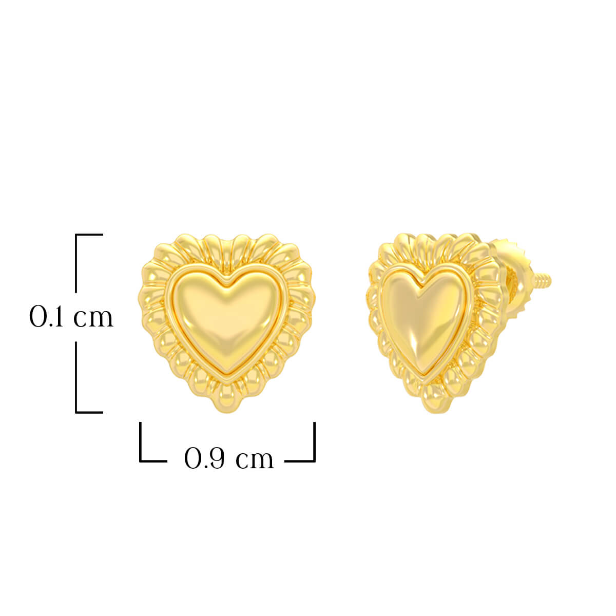 Mesmeric Hearts 22K Gold Studs