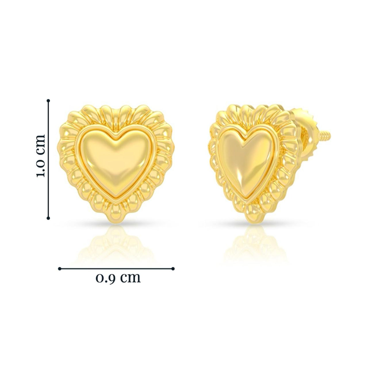 Mesmeric Hearts 9K Gold Studs