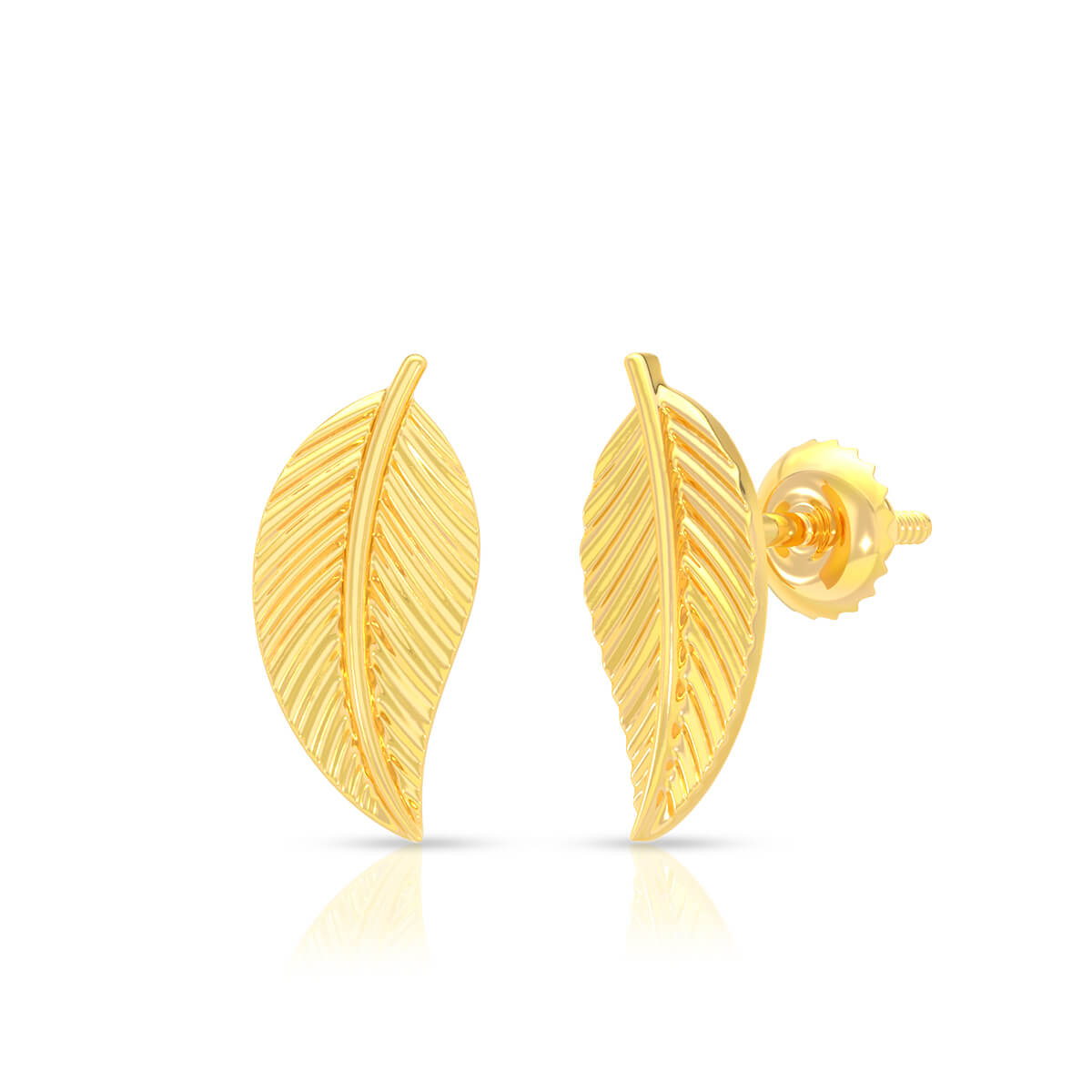 Exquisite Luxe Leaf 22K Gold Studs