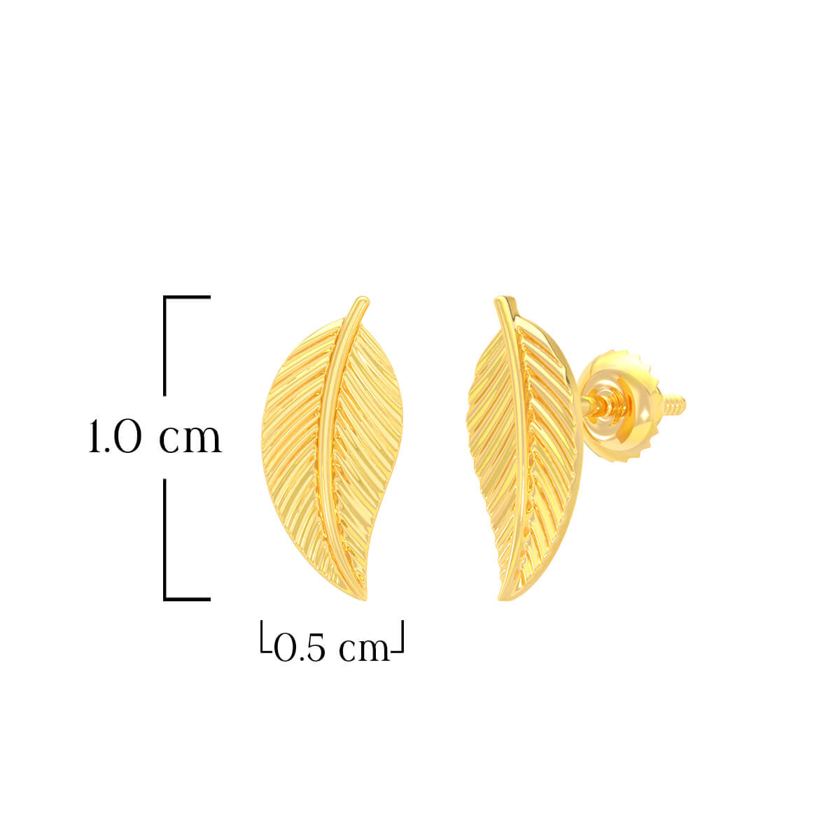 Exquisite Luxe Leaf 22K Gold Studs