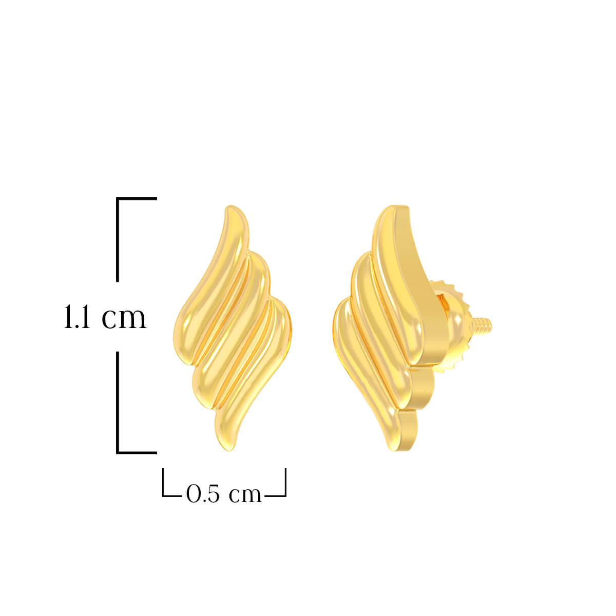Magnetic Twirl 22K Gold Studs