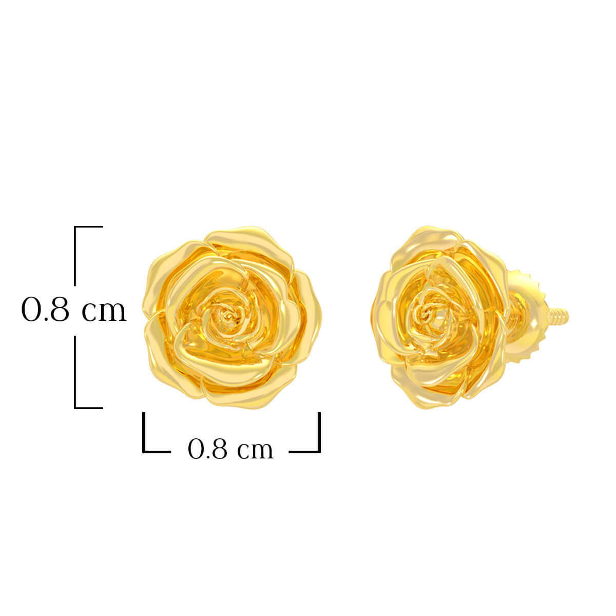 Luxurious Rose 22K Gold Studs