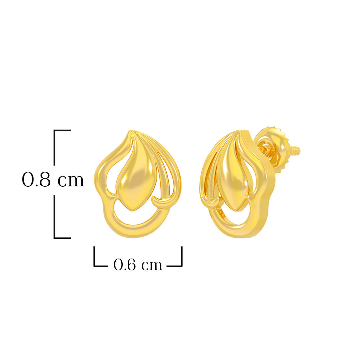 Petal Gleam 22K Gold Studs