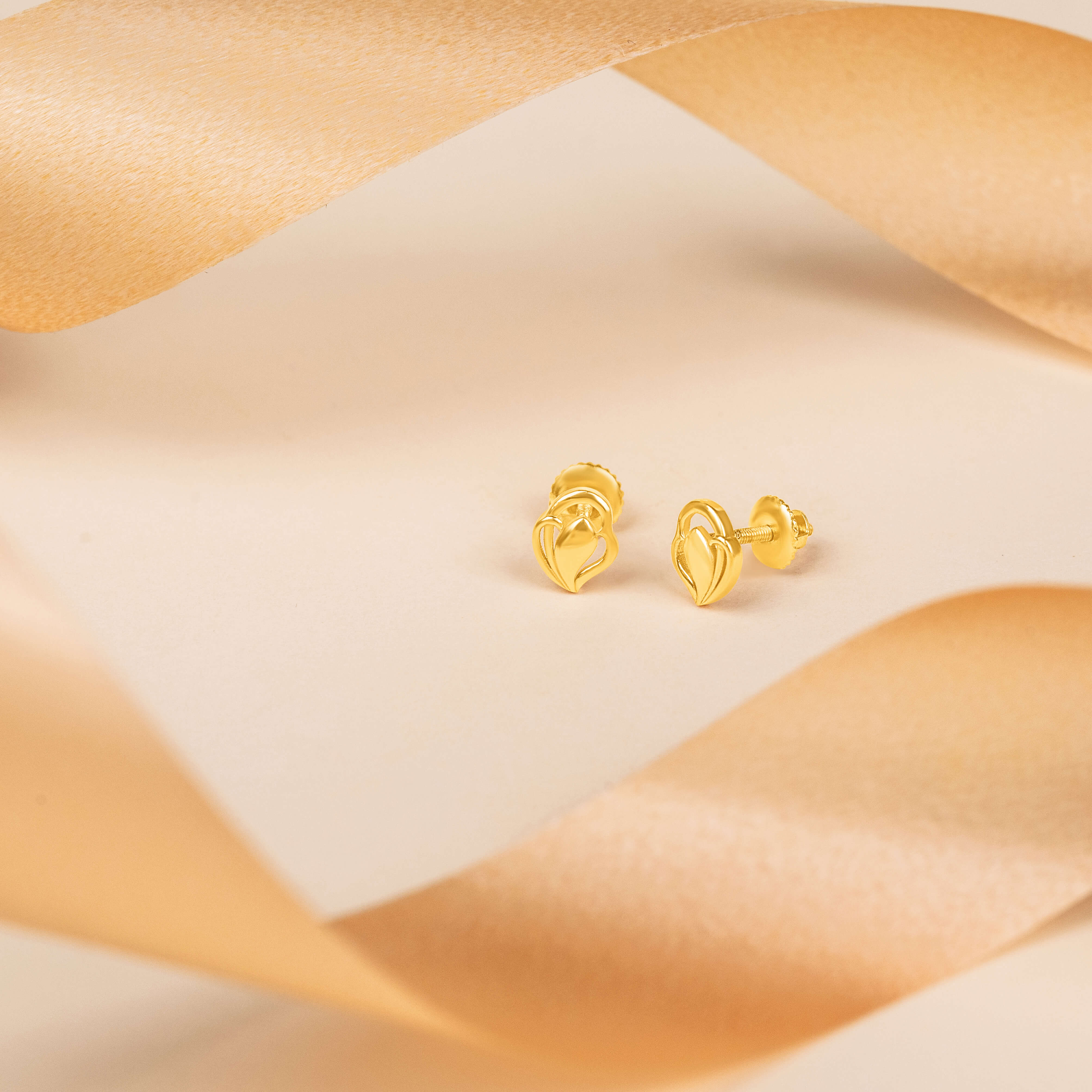 Petal Gleam 22K Gold Studs