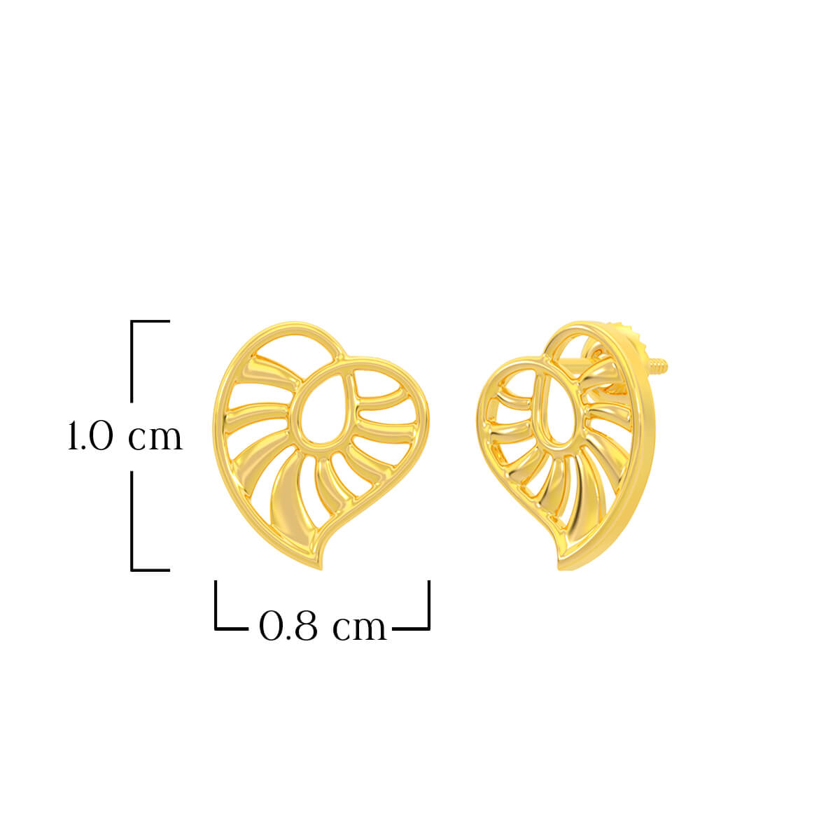 Rad Leafy 22K Gold Studs