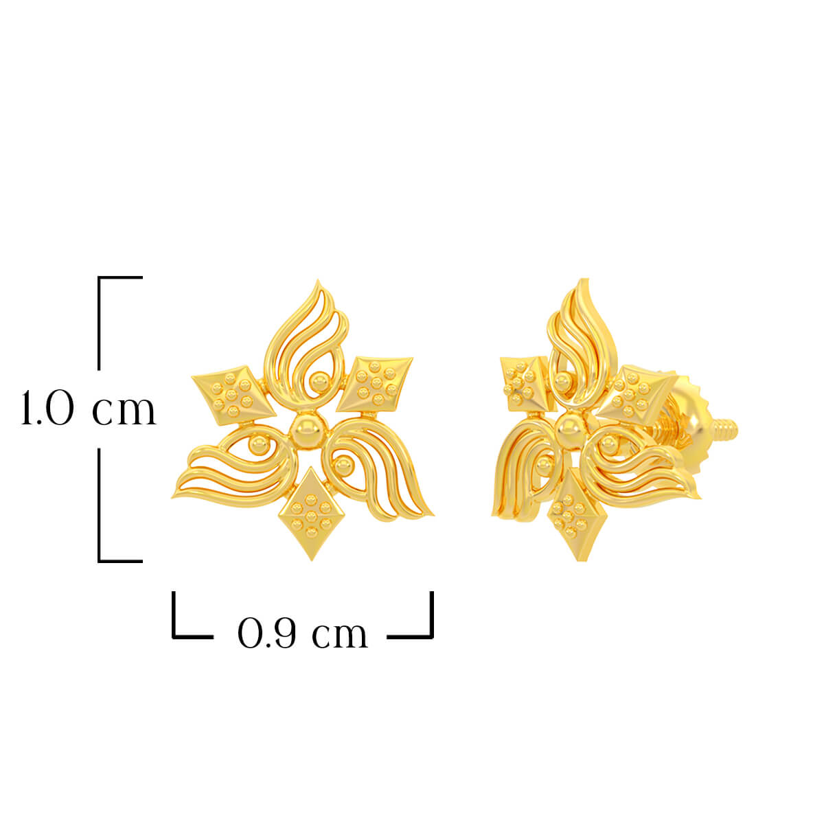Magnetic Flora 22K Gold Studs
