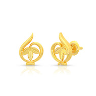 Leafy Lustre 22K Gold Studs