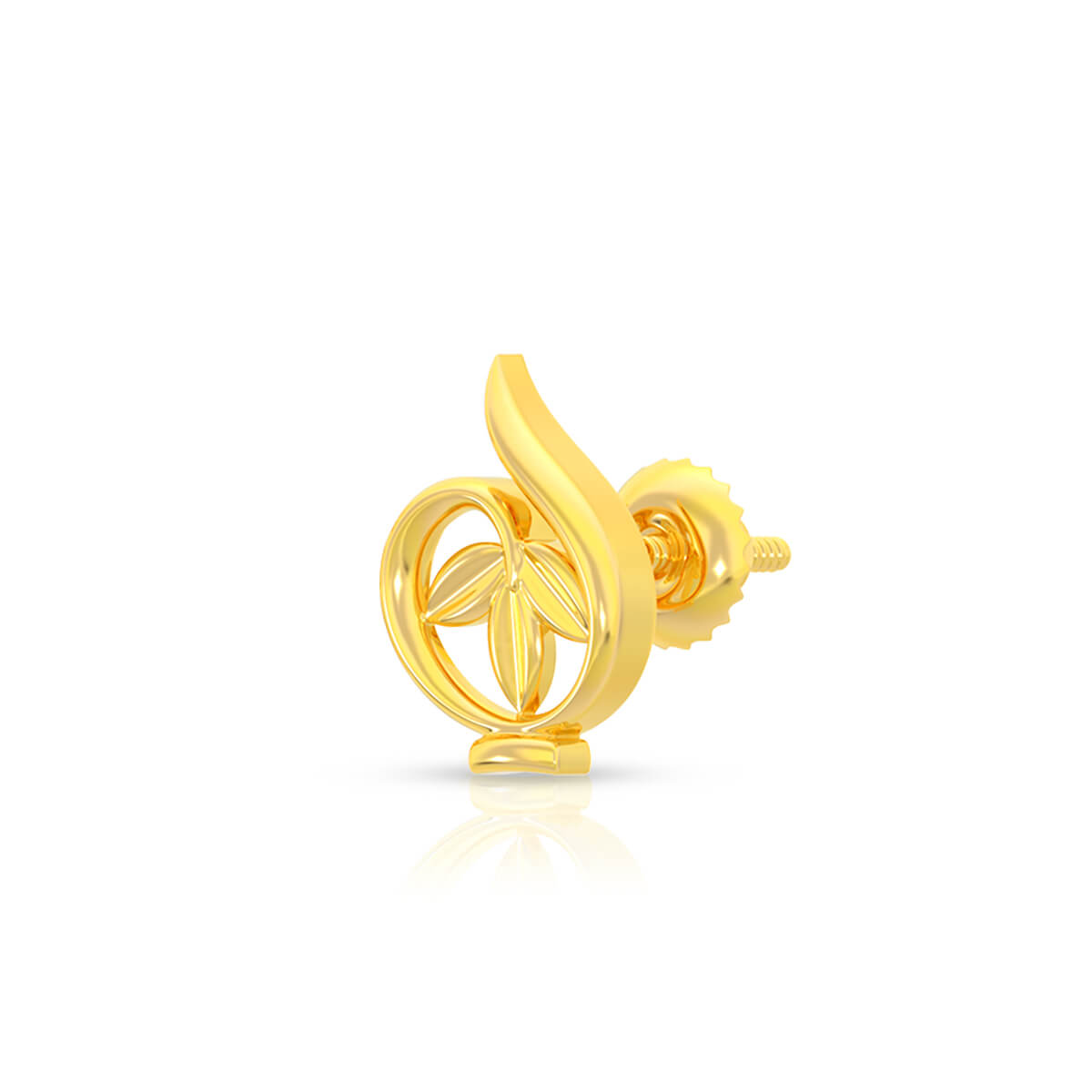 Leafy Lustre 22K Gold Studs
