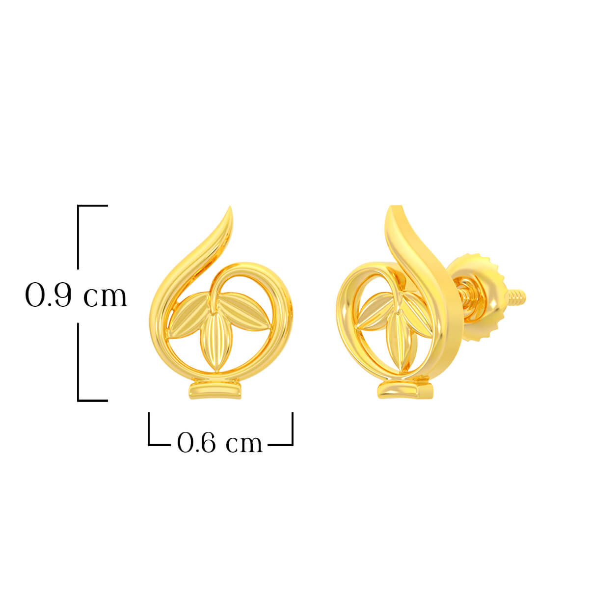Leafy Lustre 22K Gold Studs