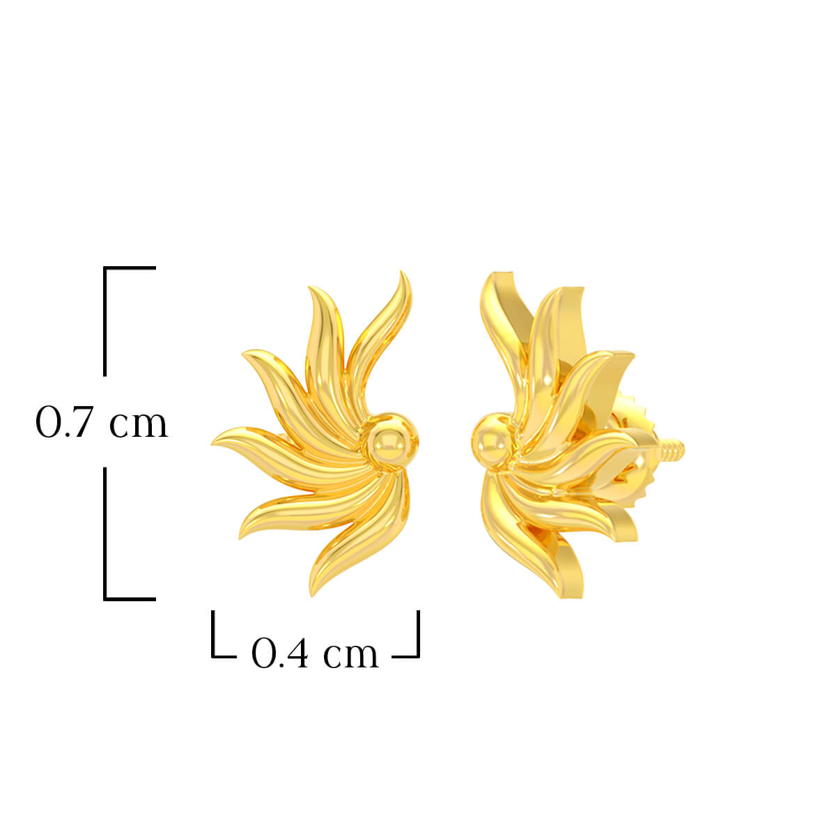Wings of Fire 22K Gold Studs