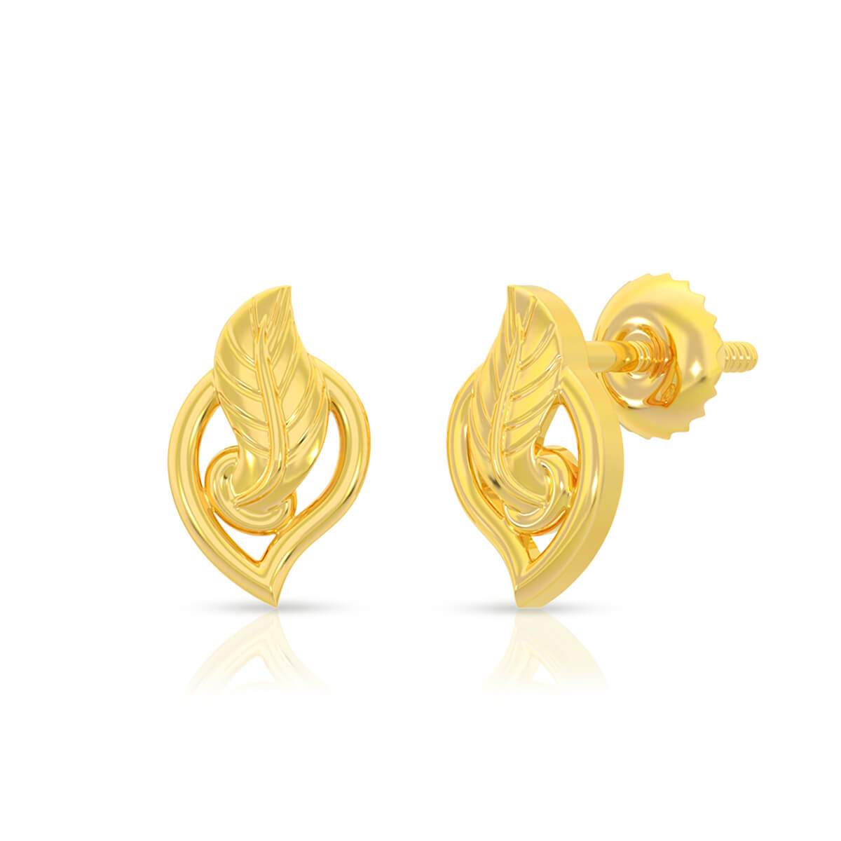 Foliate Echo 22K Gold Studs