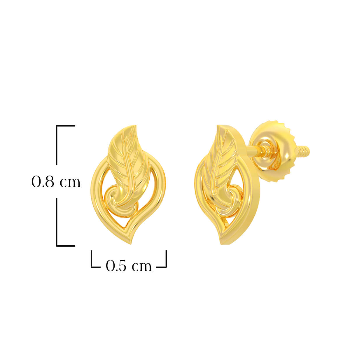 Foliate Echo 22K Gold Studs
