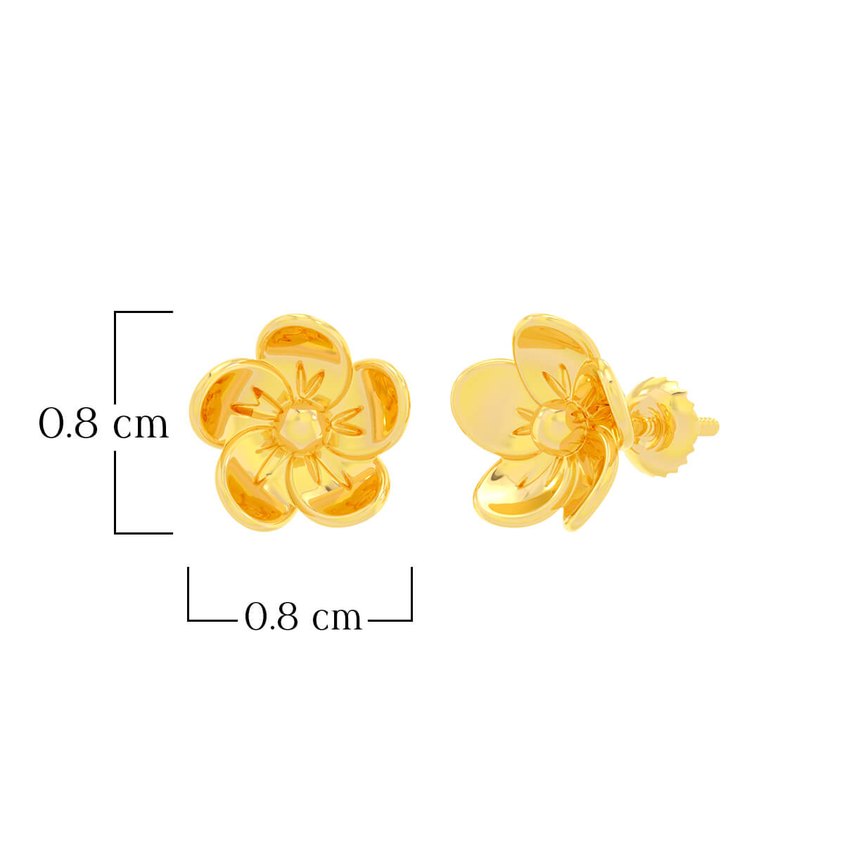 Ritzy Blossom 22K Gold Studs