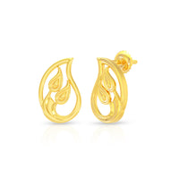 Delicate Foliate 22K Gold Studs