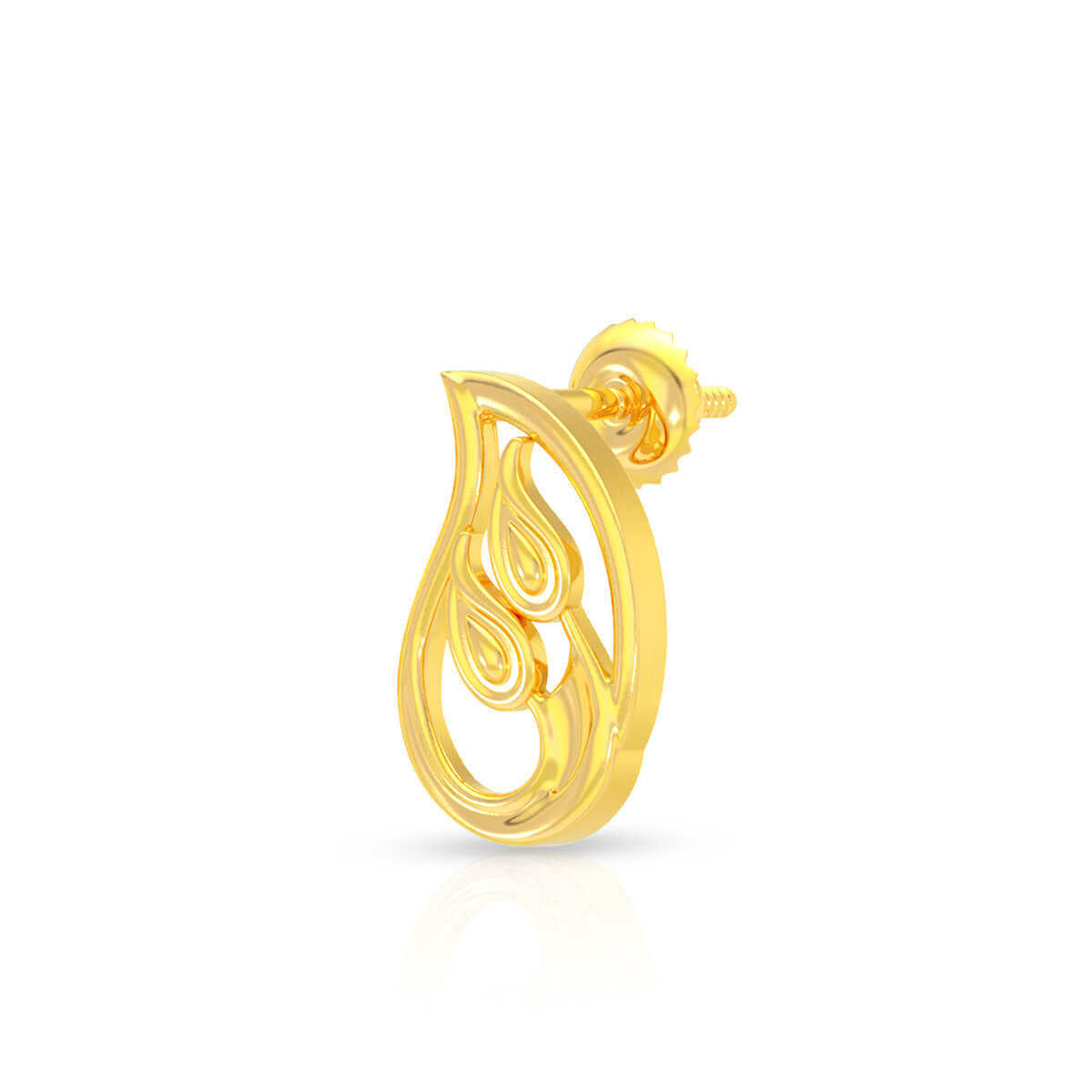 Delicate Foliate 22K Gold Studs