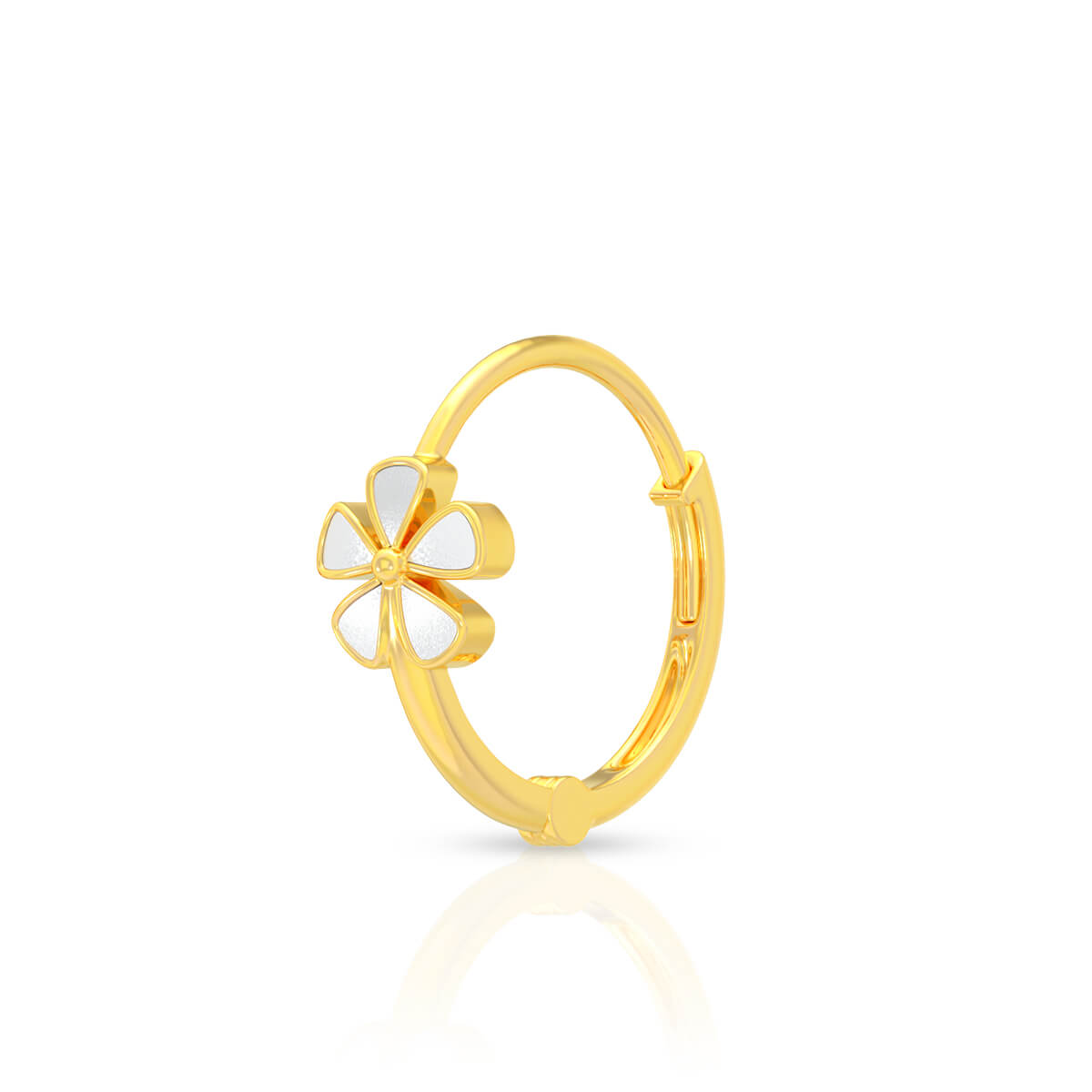 Daisy Charm Glimming Gold Hoops 22K