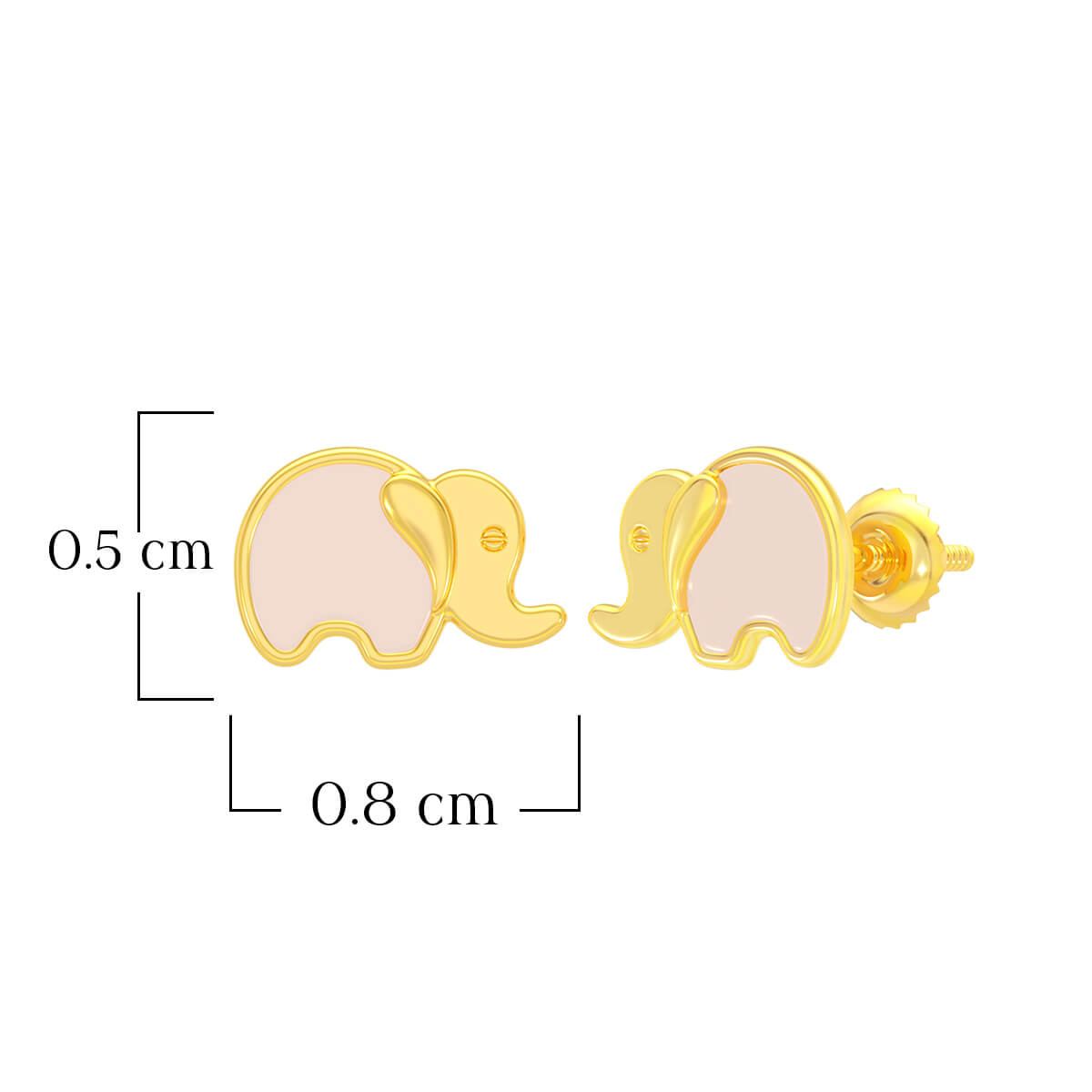 Adorable Elephants 22K Gold Earrings for Kids