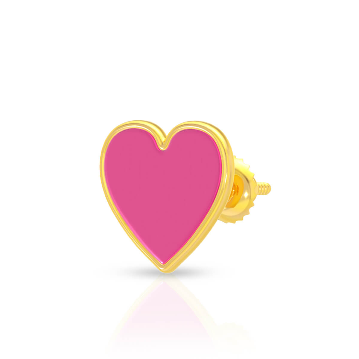 Adorable Pink Heart 22K Gold Earrings for Kids
