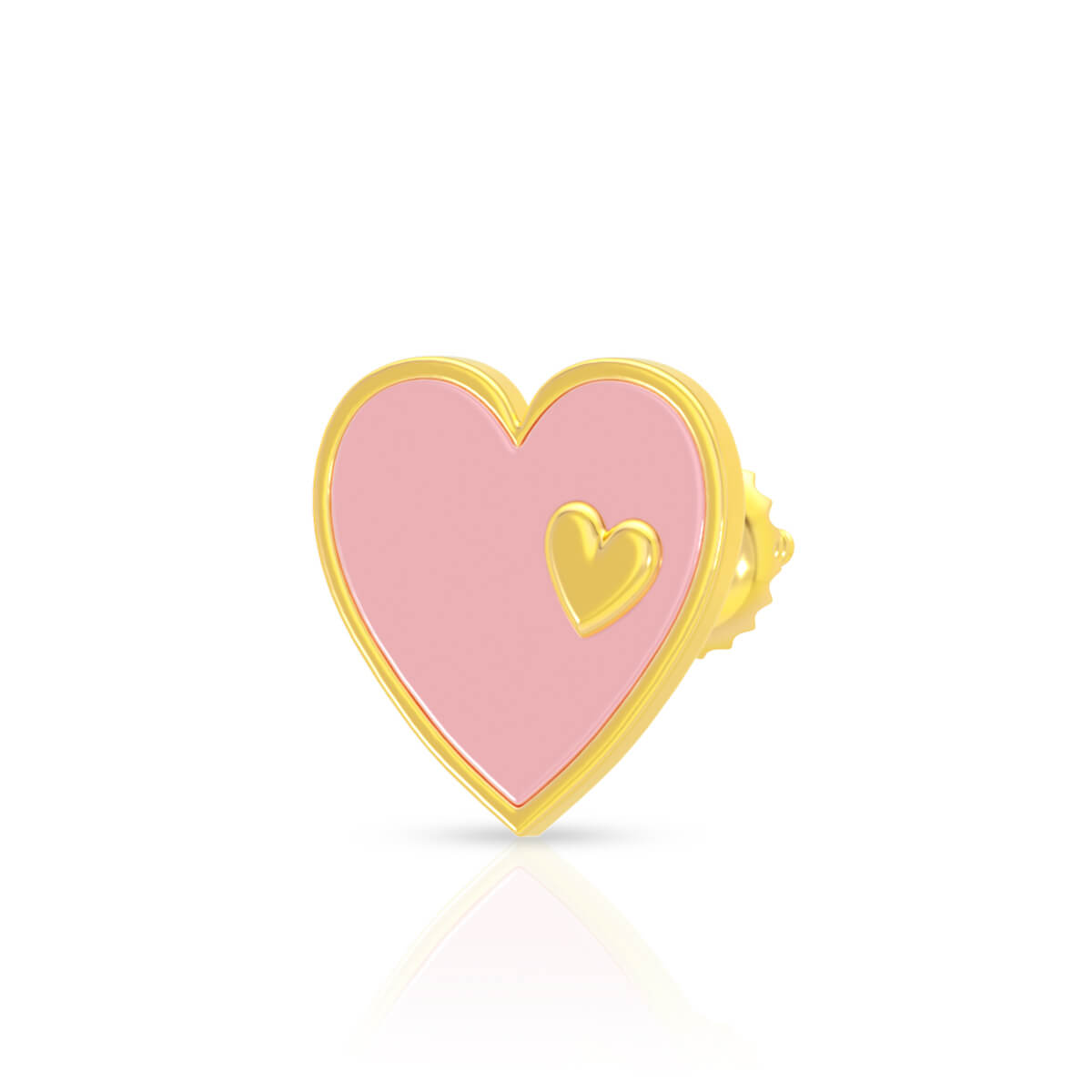 Cute Pink Heart 22K Gold Earrings for Kids