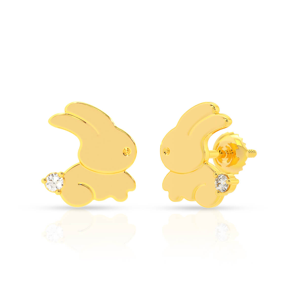 Adorable Bunny 22K Gold Earrings for Kids