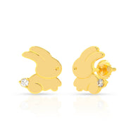 Adorable Bunny 22K Gold Earrings for Kids