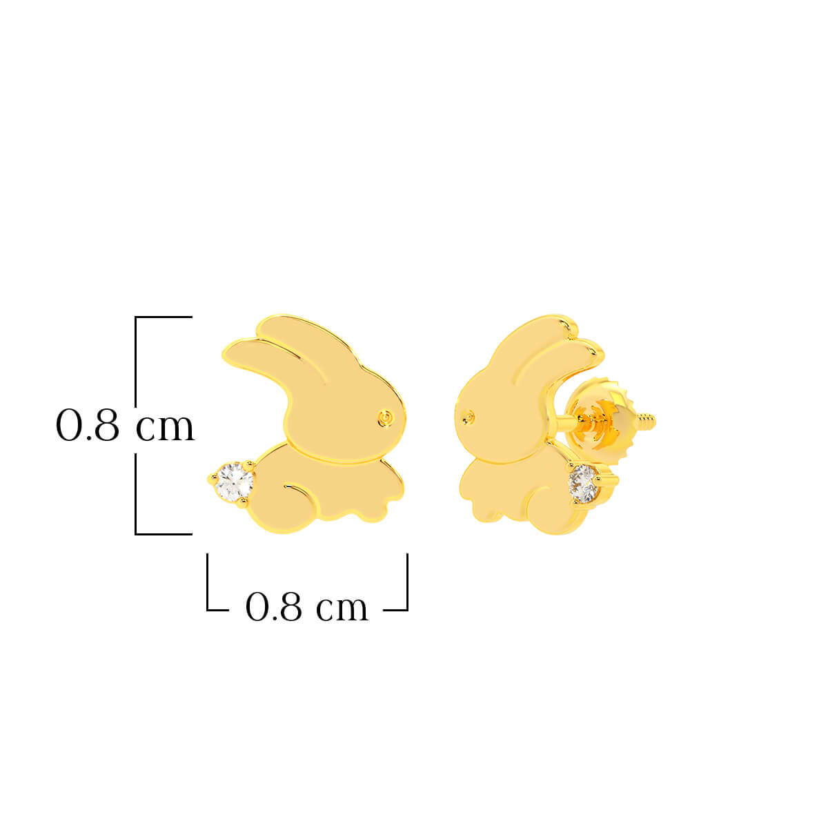 Adorable Bunny 22K Gold Earrings for Kids