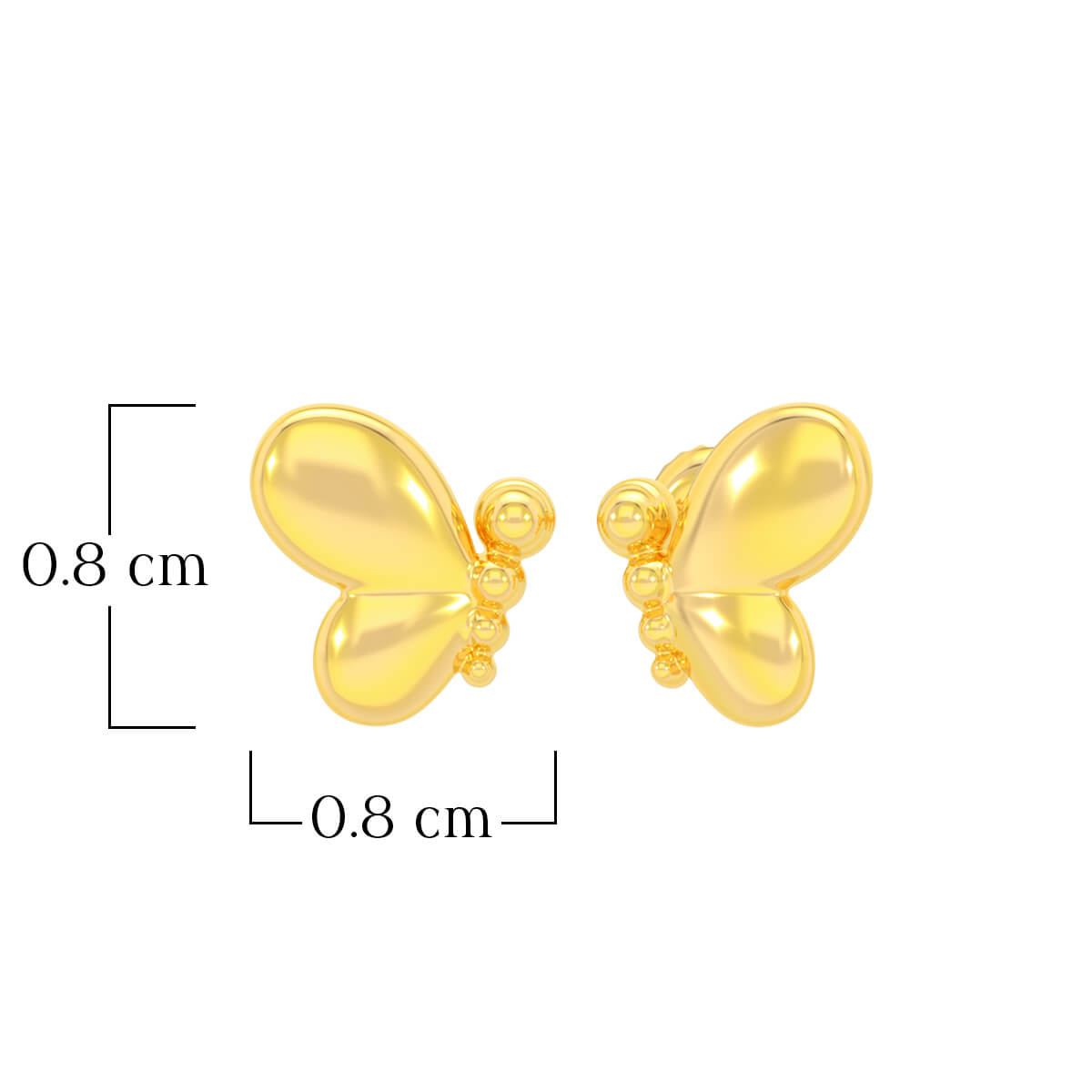 Gleaming Butterfly 22K Gold Earrings for Kids