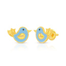 Cute Blue Bird 22K Gold Earrings for Kids