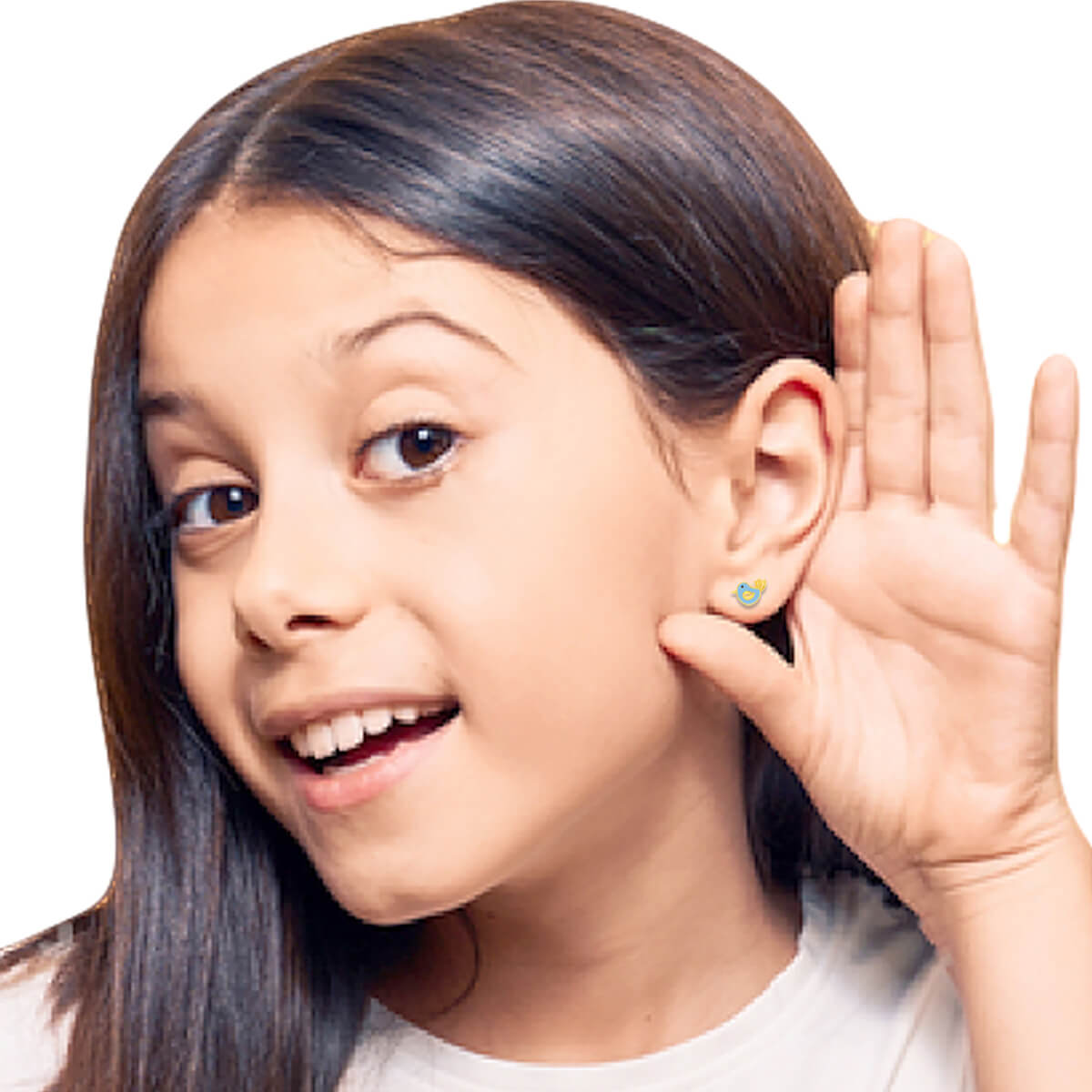 Cute Blue Bird 22K Gold Earrings for Kids