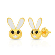 Cute Bunny 22K Gold Earrings for Kids