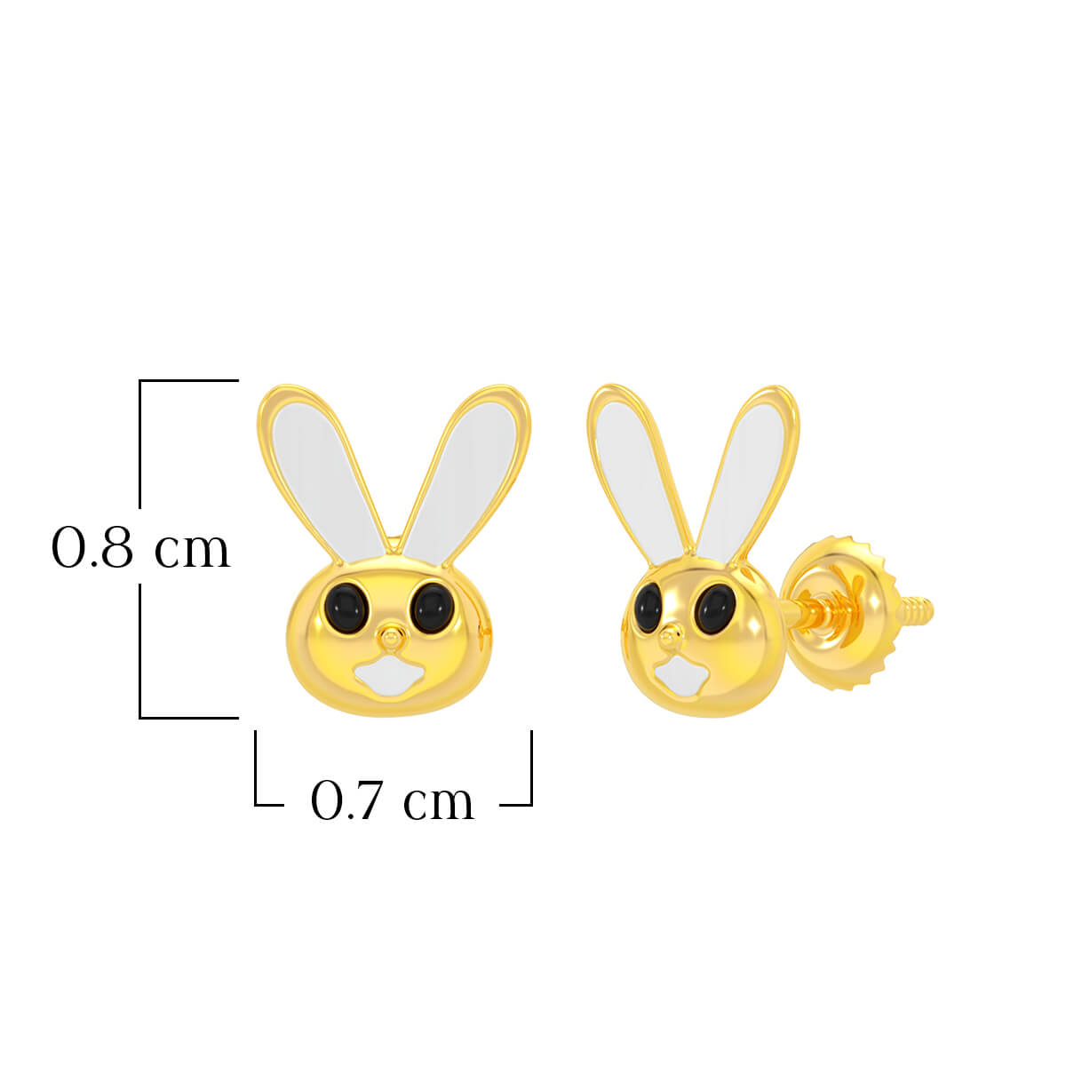 Cute Bunny 22K Gold Earrings for Kids