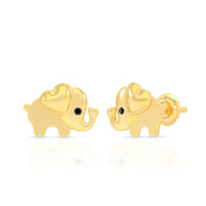 Cute Elephants 22K Gold Earrings for Kids
