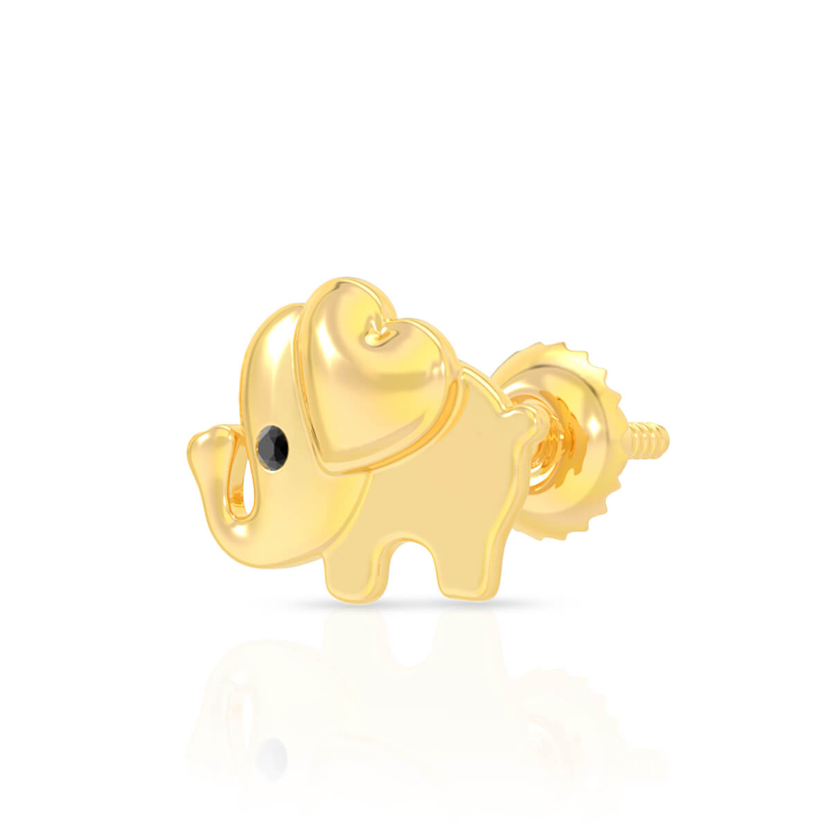 Cute Elephants 22K Gold Earrings for Kids