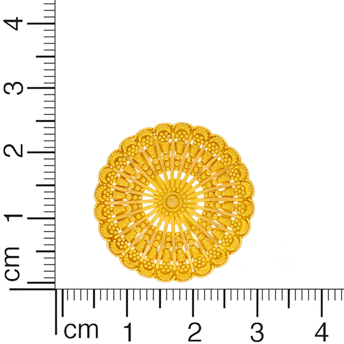 22K Graceful Gold Stud Earrings with Floral Detail