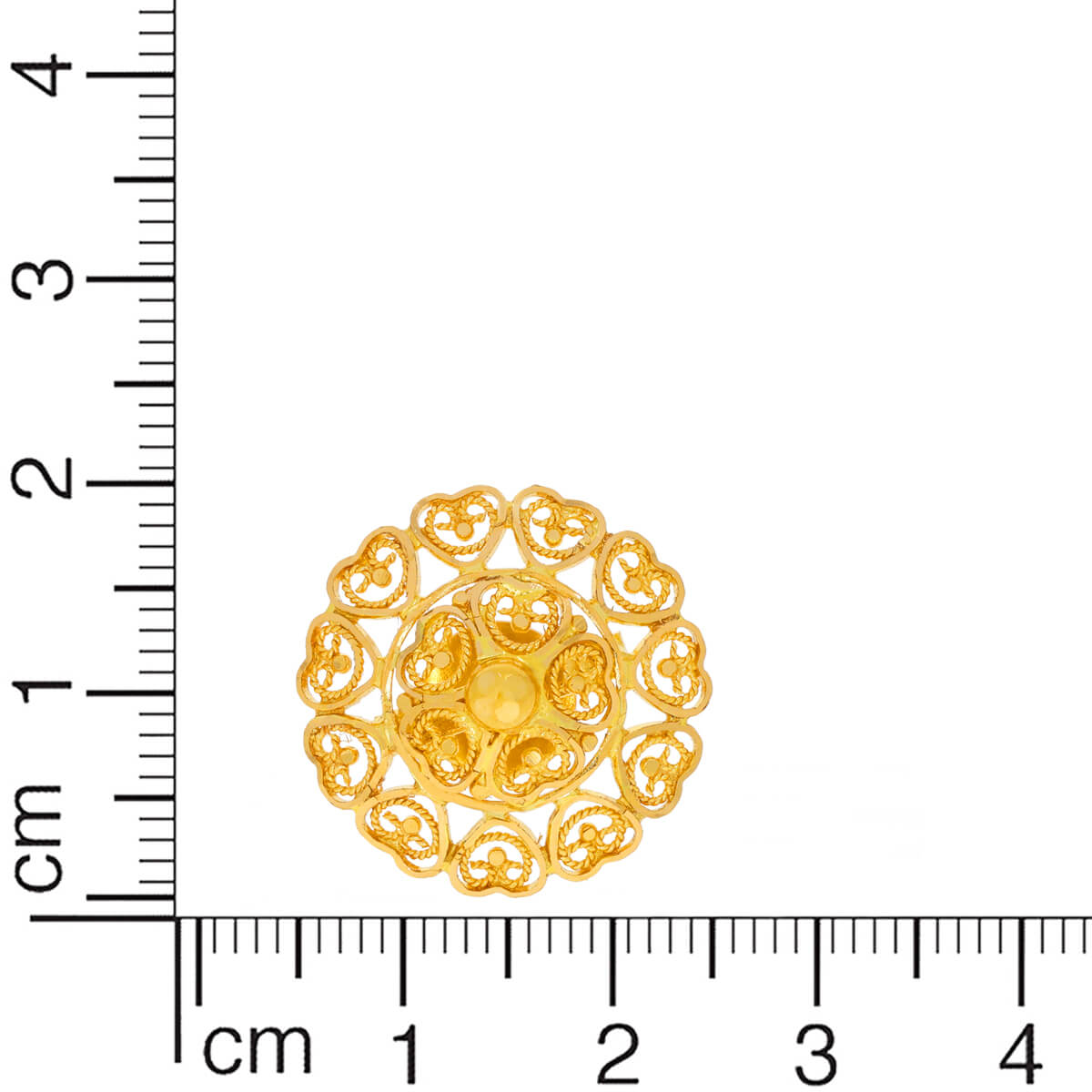 Soft Blossom Design Stud Earrings in 22K Gold