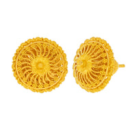 Charming 22K Gold Stud Earrings with Floral Design
