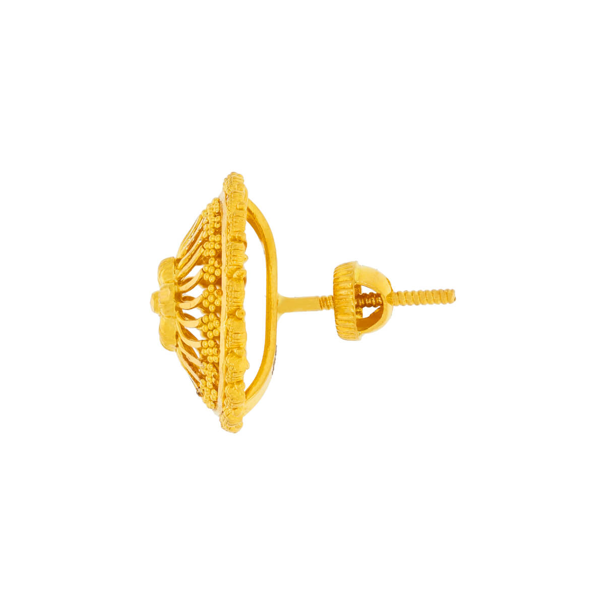 Charming 22K Gold Stud Earrings with Floral Design