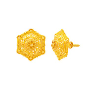 Hexagon 22K Gold Studs for Modern Minimalism