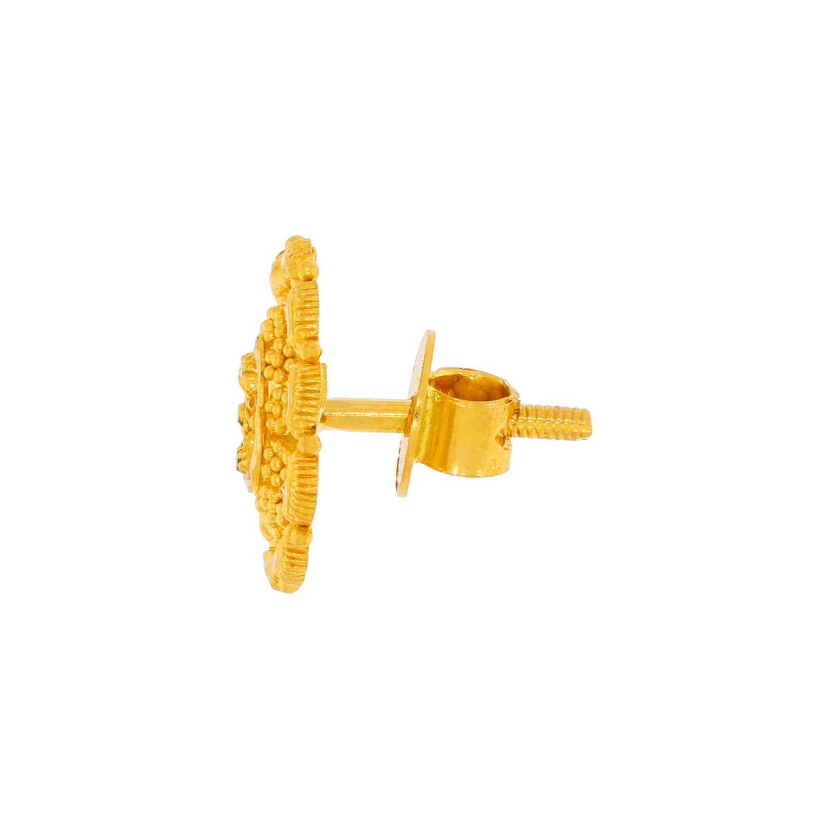 Classic Elegance 22K Gold Floral Stud Earrings