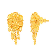 Delicate Floral 22K Gold Studs for Modern Elegance