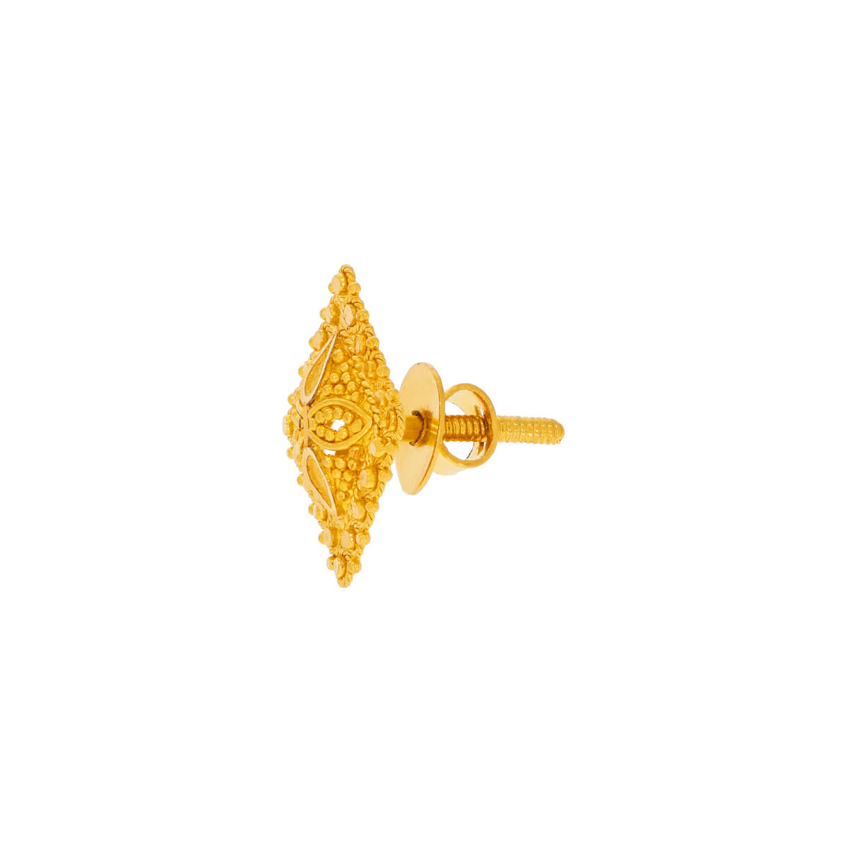 22K Square Stud Earrings with Vintage Flair
