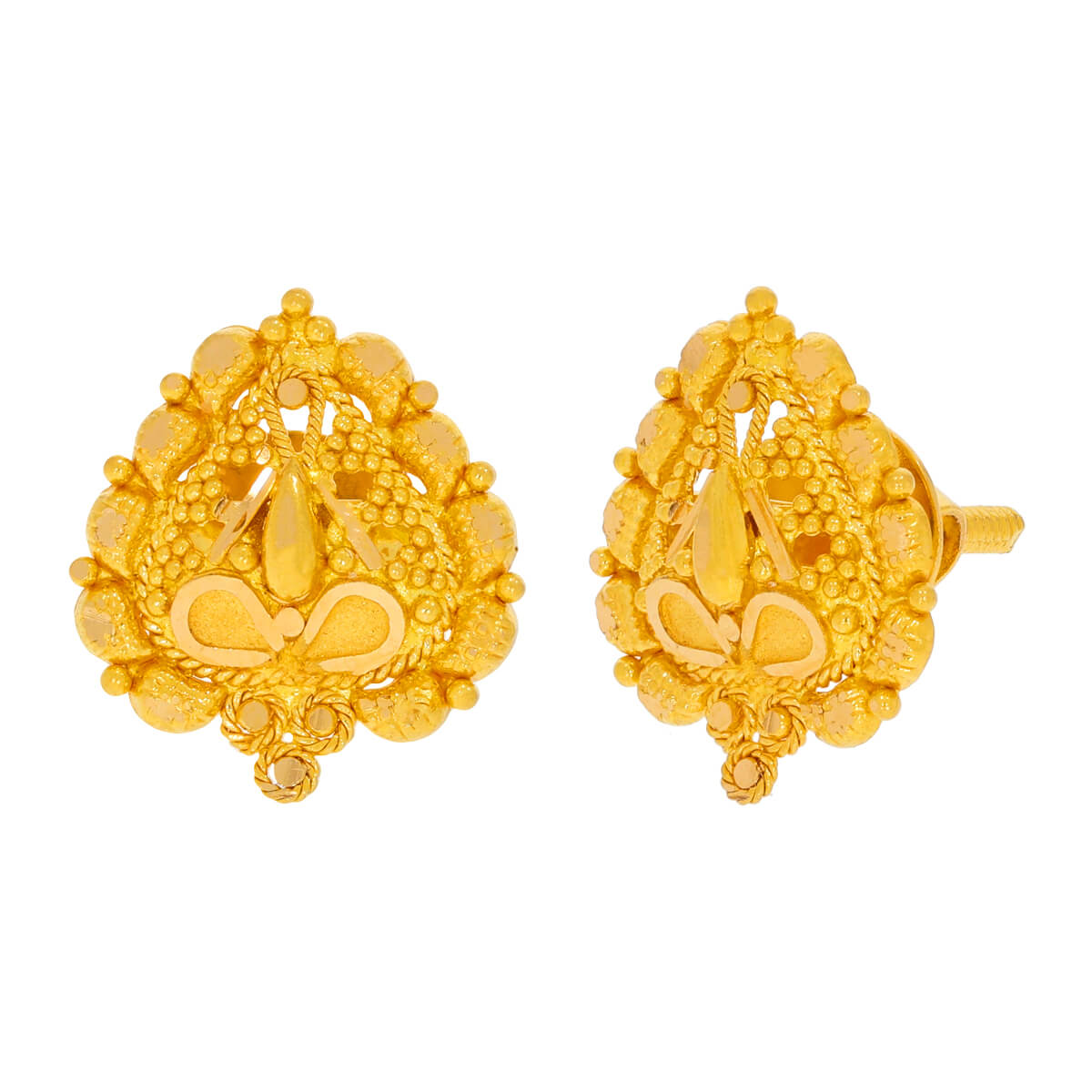 Delicate Artistry Classic Gold Studs 22K