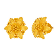 22K Gold Floral Elegance Stud Earrings