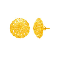 22K Captivating Stud Earrings with Elegant Floral Motif