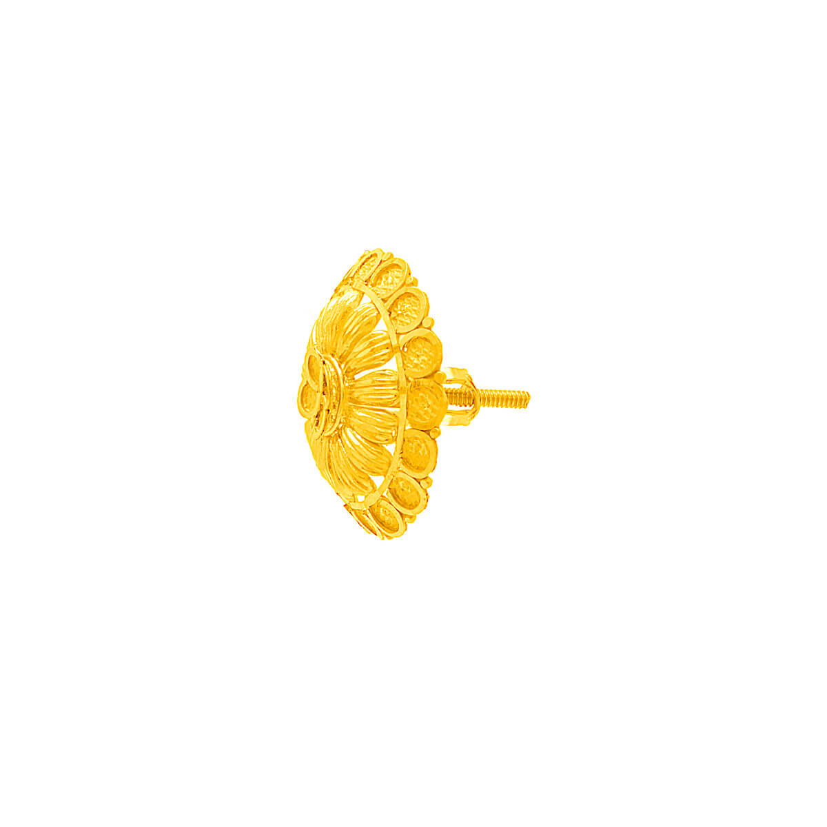 22K Captivating Stud Earrings with Elegant Floral Motif
