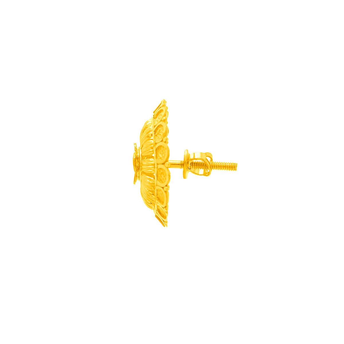 22K Captivating Stud Earrings with Elegant Floral Motif