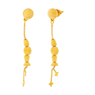 Slender 22K Gold Danglers for Sleek Minimalistic Touch