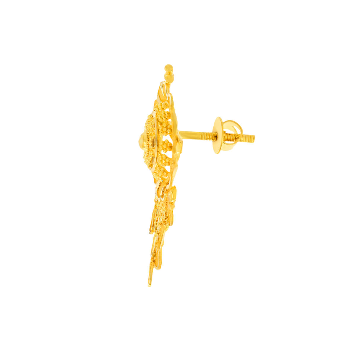 Captivating Dangler Earrings with Elegant Floral Motif in 22K Gold
