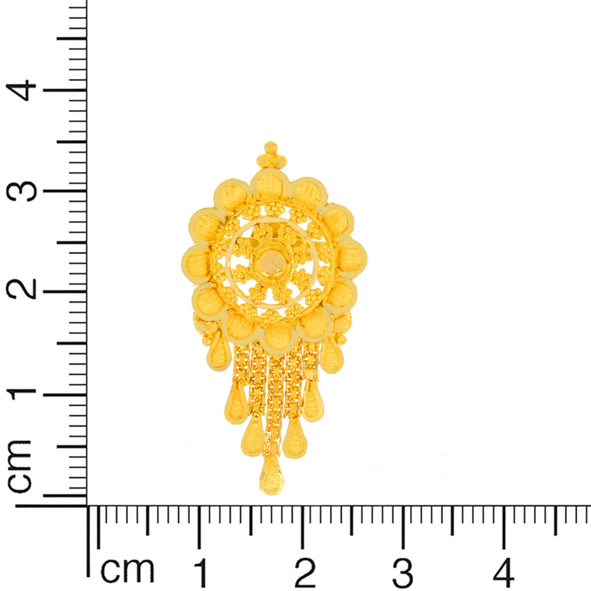 Captivating Dangler Earrings with Elegant Floral Motif in 22K Gold