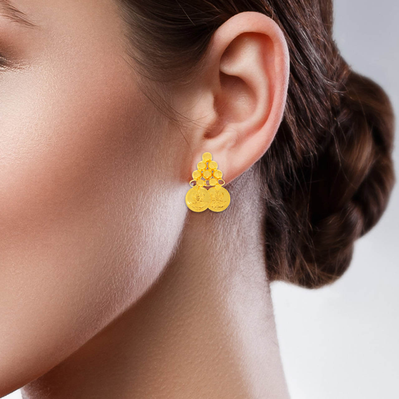 22K Gold Studs with Divine Elegance